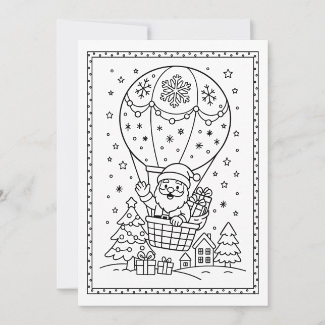Carte de note plat de couleur Père Noël de Noël am (Devant)