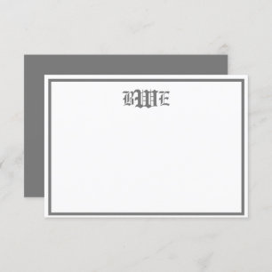 Carte de note plat grise et blanche monographie