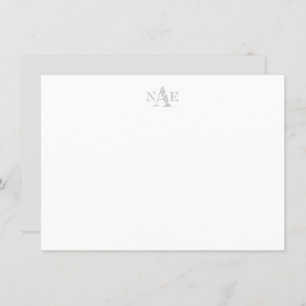 Carte de note plat grise et blanche tendance