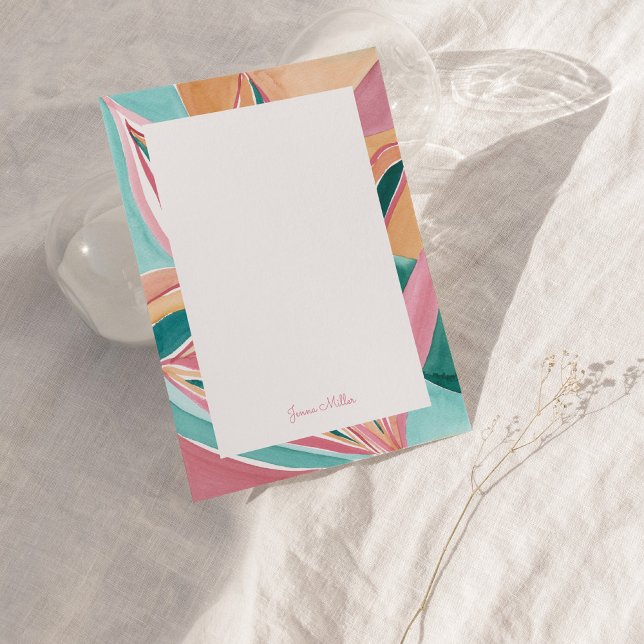 Carte de note plat personnalisée Art Abstrait bota (Créateur téléchargé)