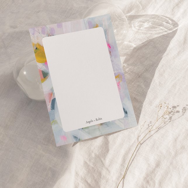 Carte de note plat personnalisée Art Abstrait colo (Créateur téléchargé)