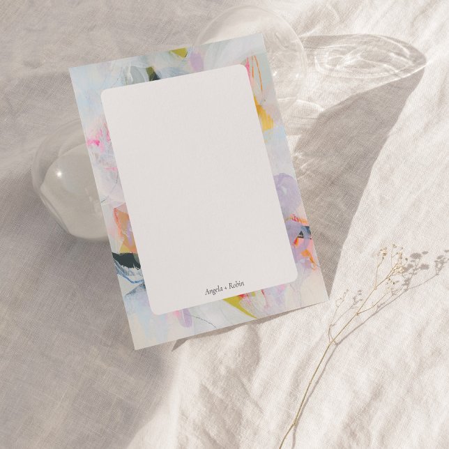 Carte de note plat personnalisée Art Abstrait colo (Créateur téléchargé)