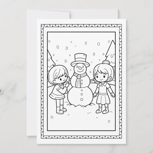 Carte de note plat pour les enfants Christmas Snow (Devant)