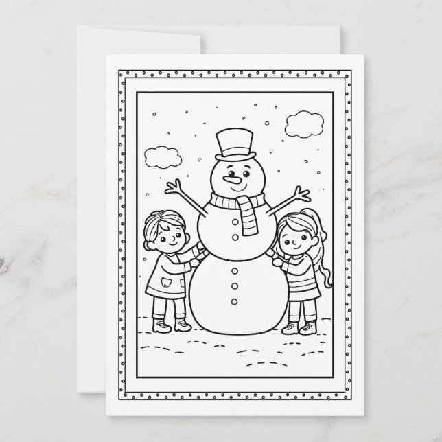 Carte de note plat pour les enfants Christmas Snow (Devant)
