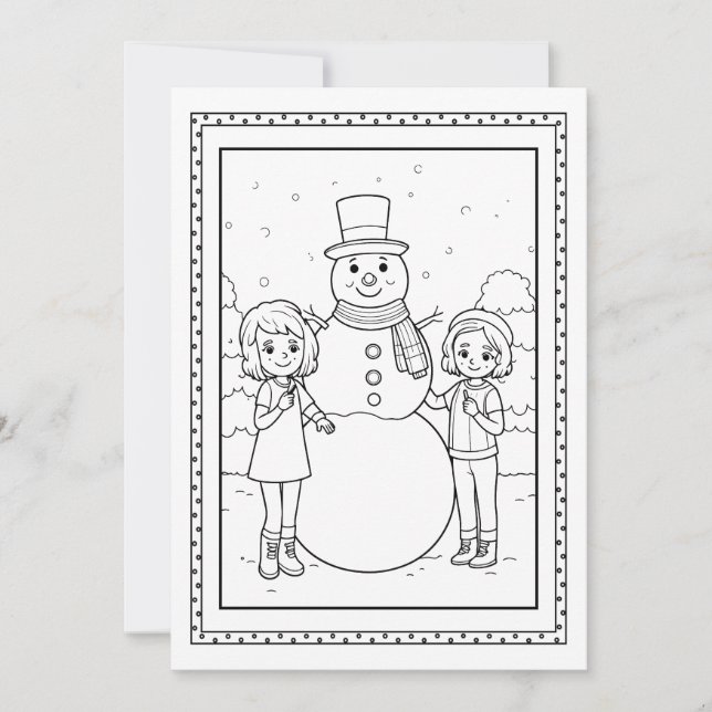 Carte de note plat pour les enfants Christmas Snow (Devant)