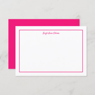 Carte de note plat rose et blanc clair