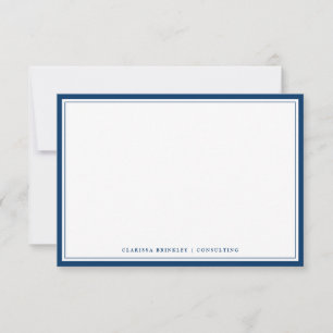 Carte de note plate bleue de minuit