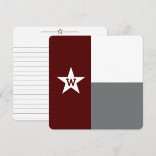 Carte de note plate Maroon & Grey Texas