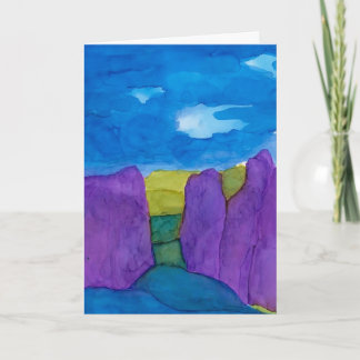 Carte de note pliée à l'encre alcoolique Blue Rock
