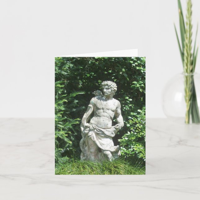 Carte de note pliée de la statue masculine (Devant)