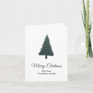 Carte de note pliée de l'arbre de Noël vert