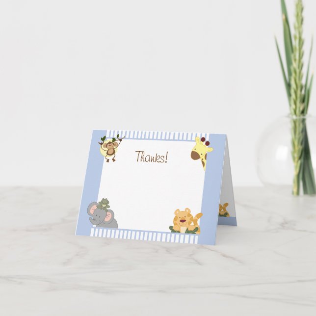 Carte de note pliée de Merci de safari de jungle (Devant)