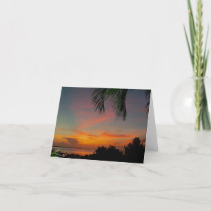 Carte de note pliée du coucher de soleil