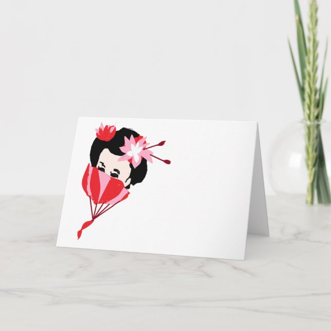 Carte de note pliée : Geisha Girl (Devant)