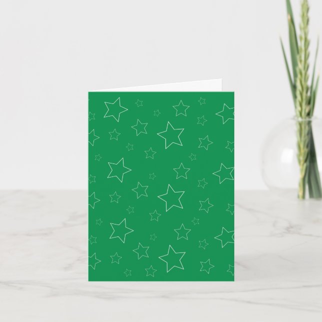 Carte de note pliée Green Stars (Devant)