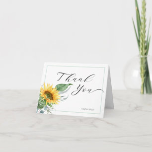 Carte de note pliée Merci de calligraphie de tourn