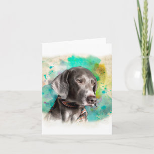 CARTE DE NOTE POUR AQUARELLE DE WEIMARANER AVEC
