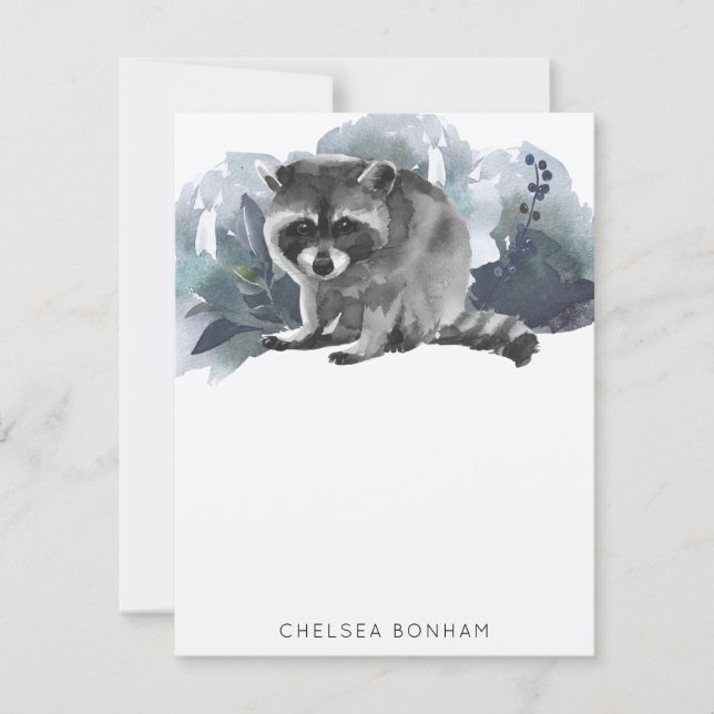 Carte de note pour bébé Raccoon Watercolor (Devant)