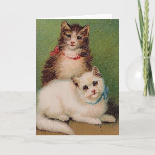 Carte de note pour chats vintages (Devant)