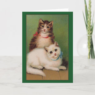Carte de note pour chats vintages