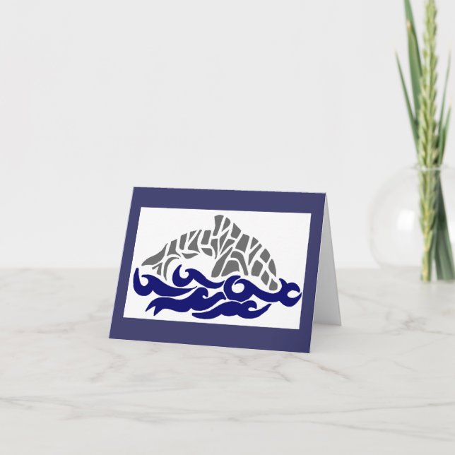 carte de note pour dauphin de gabarit (Devant)