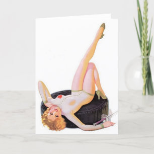 Carte de note pour fille vintage d'escrime