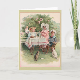 Carte de note pour Tea Party pour enfants victorie