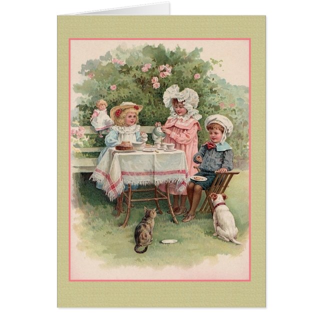 Carte de note pour Tea Party pour enfants victorie (Devant)