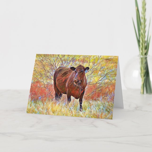 Carte de note pour vache Artsy Hereford (Devant)