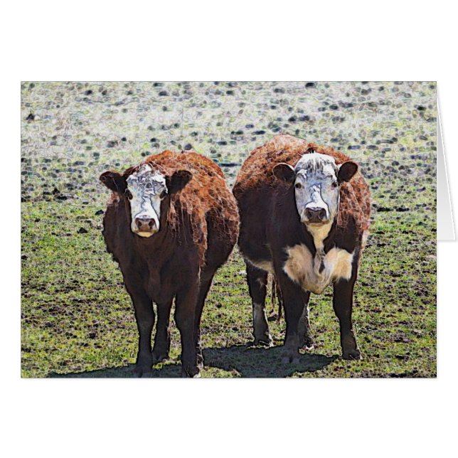 Carte de note pour vache de pays (Devant horizontal)