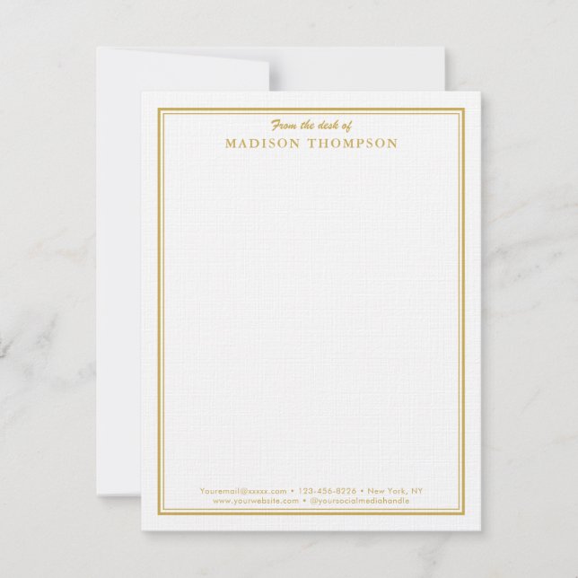 Carte de note professionnelle Gold (Devant)
