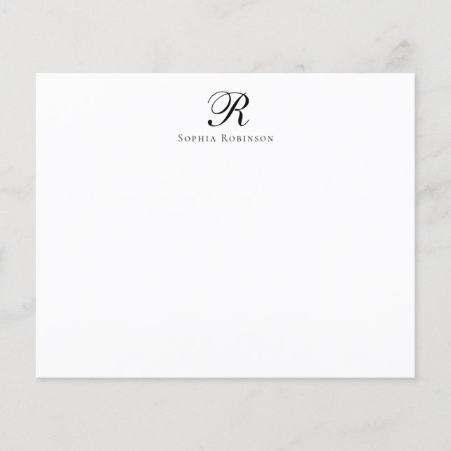 Carte de note professionnelle Monogramme Budget (Devant)