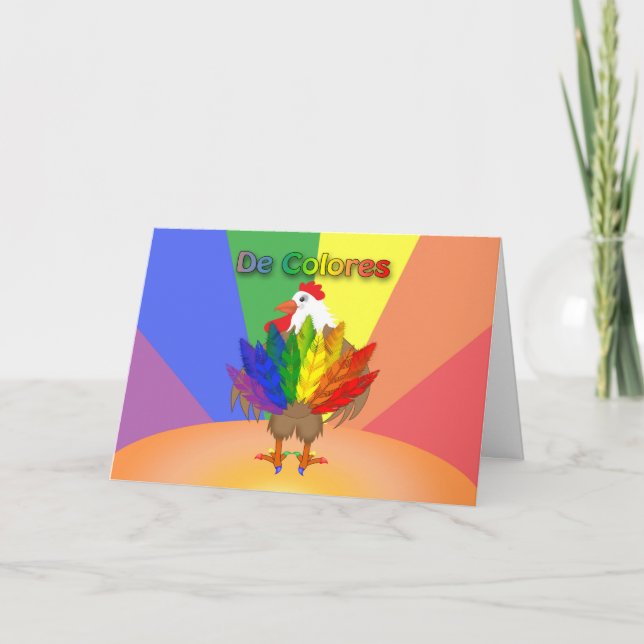 Carte de note Rainbow Rooster De Colores (Devant)