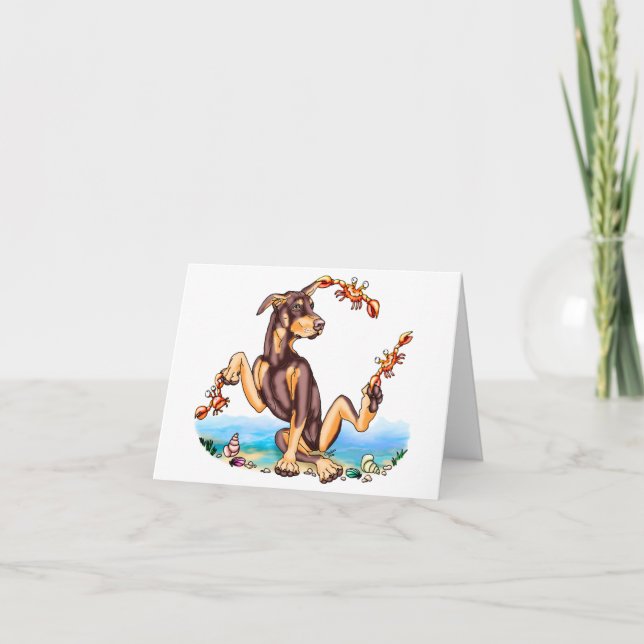 Carte de note Red Doberman Pinscher Kinda Crabby (Devant)