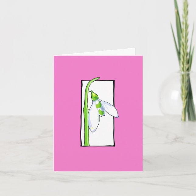 Carte de note rose blanche Snowdrop (Devant)