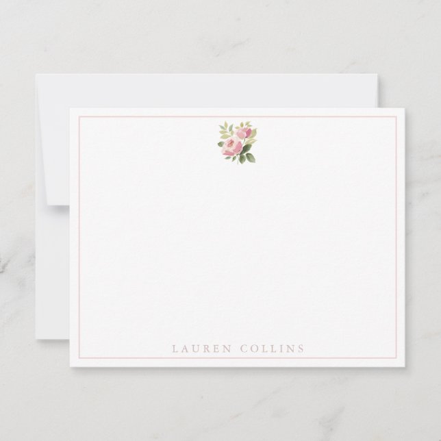 Carte de note rose blush minimal (Devant)