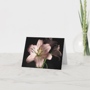 Carte de note rose de lis