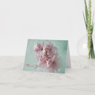 Carte de note rose de Merci de jacinthe de ressort
