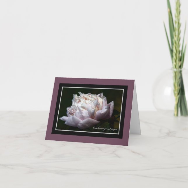 Carte de note rose de sympathie de pivoine (Devant)