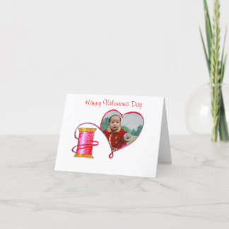 Carte de note rouge de Valentine de fil