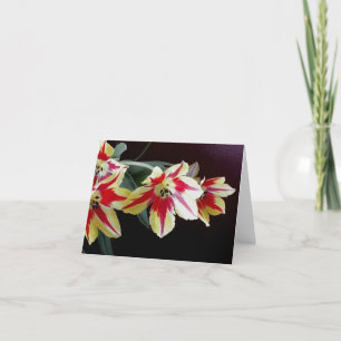 Carte de note rouge et jaune de tulipes