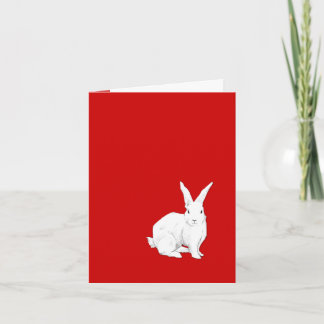 Carte de note rouge lapin