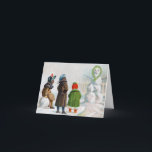 Carte de note Snowman<br><div class="desc">La scène sur cette carte postale de l'époque victorienne représente trois filles admirant leur création hivernale. L'image,  charmante et insolite,  vous offre un grand espace pour votre personnalisation.</div>