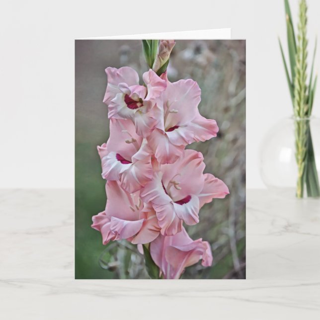Carte de note Stalk rose Gladiolus Fleurs (Devant)