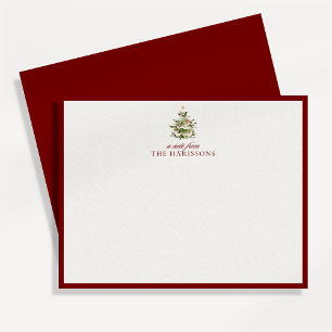 Carte de note sur la frontière rouge de l'arbre de