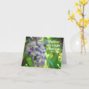 Carte de note sur l'attitude des fleurs Wisteria