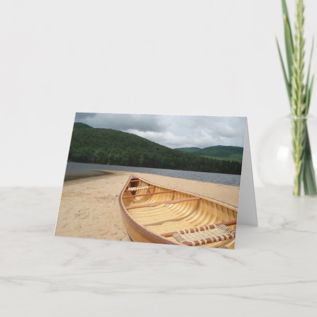 Carte de note sur le canot à bord de l'eau (Devant)