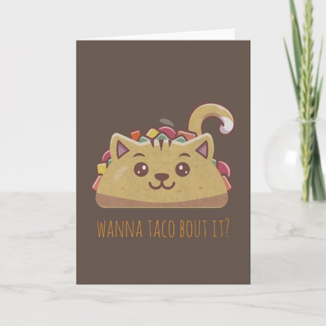 Carte de note Taco Chat Cute Personnalisable (Devant)