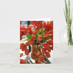 Carte de note Tulipe orange