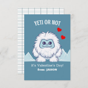 Carte de note Valentine de la classe "Yeti or Not"